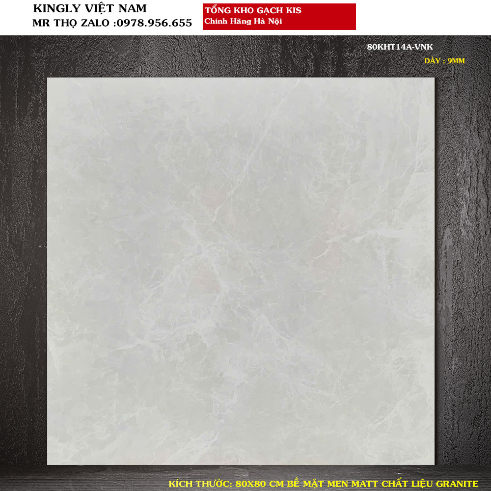 Gạch lát nền Granite men matt KIS 80X80 CM 80KHT14A Loại 1